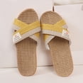 thumbnail image 2 of LEEy-World Womens Slippers Ladies Fashion Solid Color Suede Strap Straw Woven Bottom Flat Open Toe Slippers Womens Booties Slippers, 2 of 3