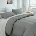 thumbnail image 6 of JML 3 Piece King Size Duvet Cover Set With Hidden Zipper Closure and Corner Ties,Soft Washed Microfiber,Gray, 6 of 6