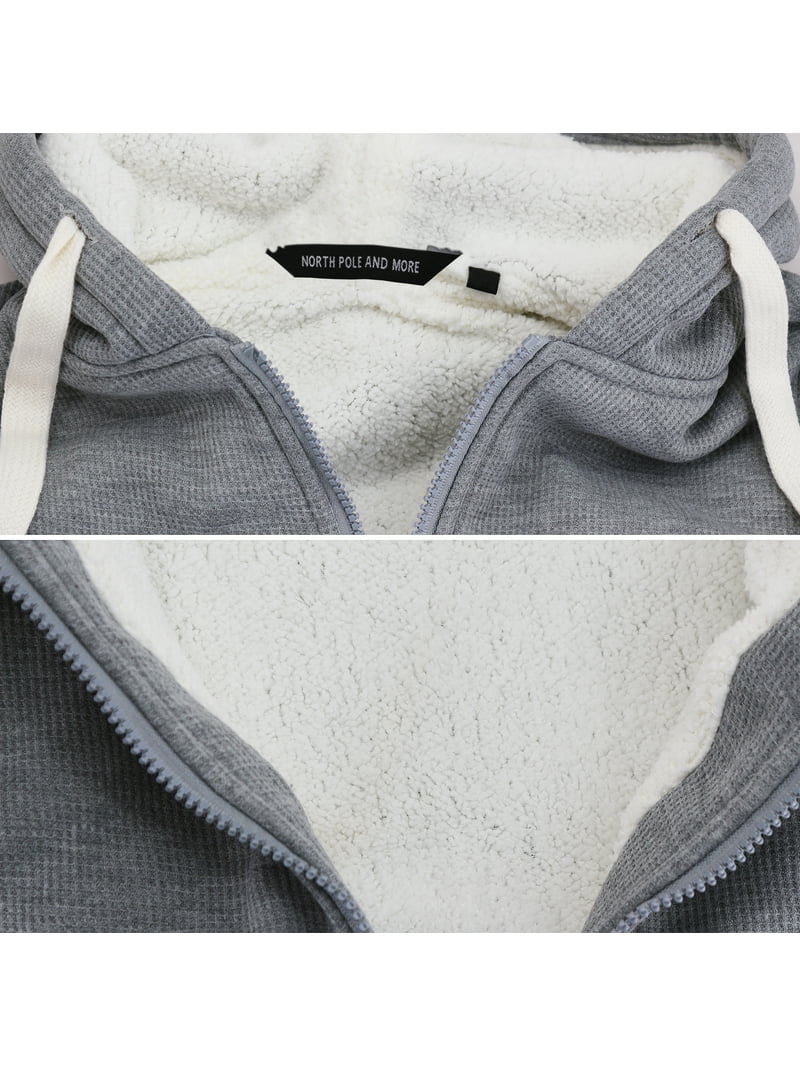 Men's Heavyweight Thermal Zip Up Hoodie Warm Sherpa Lined Sweater