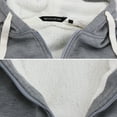 thumbnail image 3 of Men's Heavyweight Thermal Zip Up Hoodie Warm Sherpa Lined Sweater Jacket (Light Grey, 2XL), 3 of 4