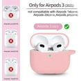 thumbnail image 2 of AirPods 3 Case Cover, Silicone Protective Accessories Skin with Keychain Compatible with Apple AirPod 3rd Generation 2021 for Women Men Girls Boys,Front LED Visible-Pine Green, 2 of 4