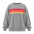 thumbnail image 4 of Womens Casual Pullover Sweatshirts Oversized Crewneck Long Sleeve Tops Fashion Striped Print Loose Fit Outfits Workout Lounge, 4 of 5