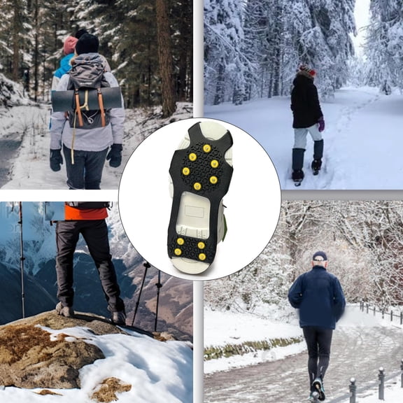 Generisch Spikes for Shoes, Winter Shoe Spikes for Slipping, Non- Shoe Grip, Snow Chains for Shoes, Winter Outdoor Activities, Suitable for Hiking, Crampons, Ice Claws for Shoes,Count:1 Pair,XL