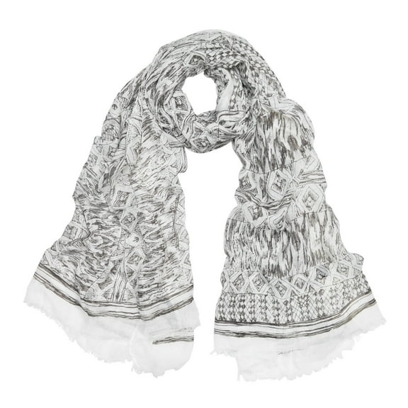 Elegant Vintage Mono Tone Tribal Style Fashion Frayed End Scarf