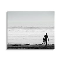 Stupell Industries Surfer Silhouette Beach Stroll Distant Ocean Waves Photograph Gallery Wrapped Canvas Print Wall Art, Design by Graffitee Studios