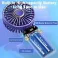 thumbnail image 3 of 5000mAh USB Rechargeable Battery & 5 Speeds Portable Handheld Fan, Personal Fan with Lanyard [Purple], 3 of 6