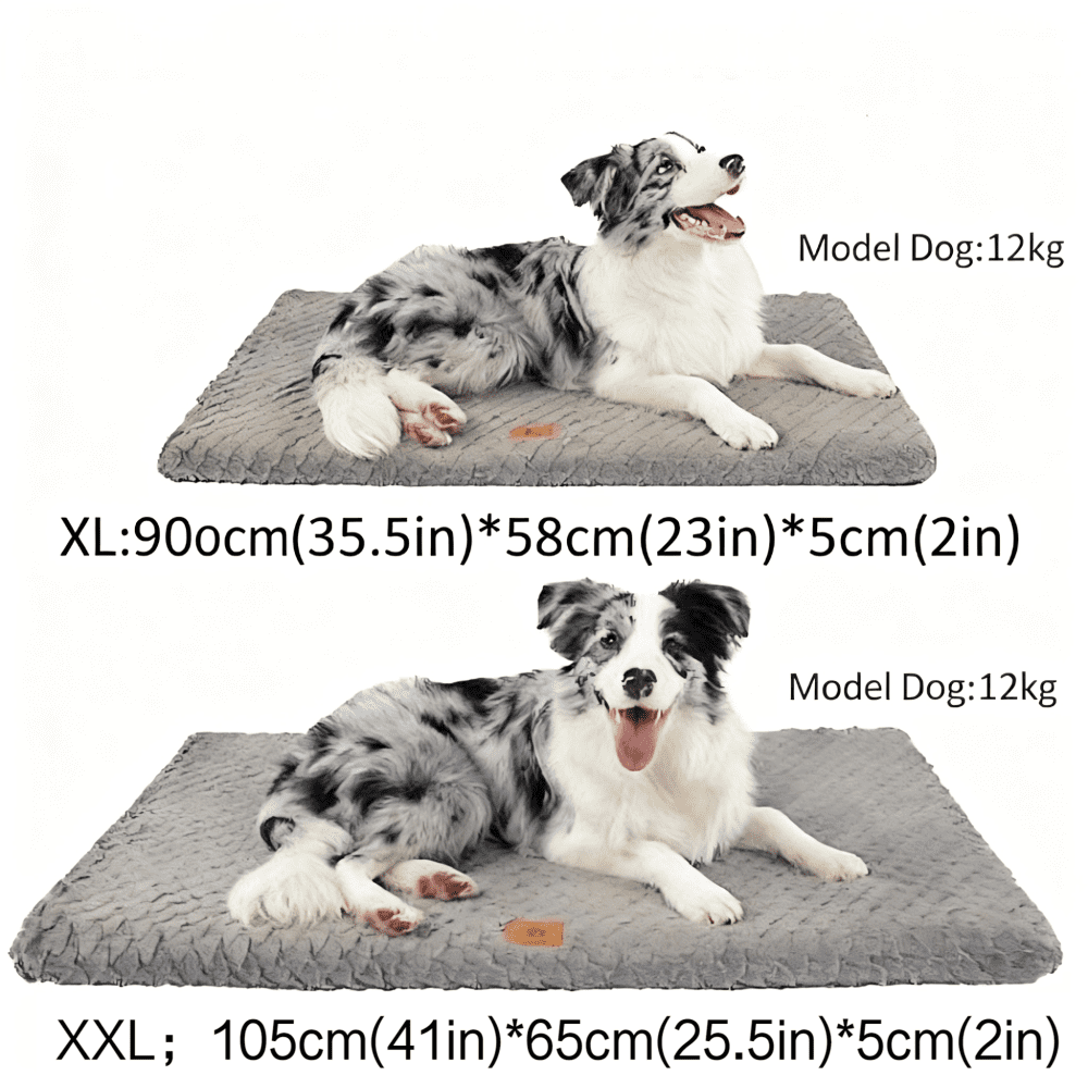 Washable Dog Bed with Egg Crate Foam, Plush Kennel Pad & Dog Crate Mat, Non-Slip Orthopedic Sleeping Mat for Large & Giant Dogs, Removable Cover, Gray, XL (41.3"x25.6"x2")