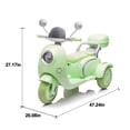 thumbnail image 2 of Xuanlur 12V Kids Electric Motorcycle, 3 Wheel 2 Seater Ride on Motorcycle w/Remote Control, 25W*2 Motors Electric Motorcycle w/Big Storage Box, Music, Horn, Light, Ride on Toys for Kids 3-8, Green, 2 of 7