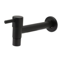 G1/2 Wall Mounted Cold Water Tap 304 Stainless Steel Single Handle Faucet Bathroom Garden Black for Mop Pool