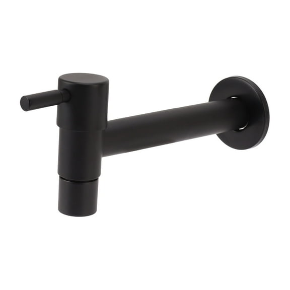 G1/2 Wall Mounted Cold Water Tap 304 Stainless Steel Single Handle Faucet Bathroom Garden Black for Mop Pool