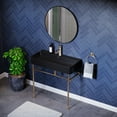 thumbnail image 6 of Carre 36 Ceramic Console Sink Matte Black Basin Gold Legs, 6 of 10