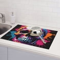thumbnail image 6 of Sikiie Colorful Skull Dish Drying Mat, Kitchen Counter Mat, Self Drying Mat for Kitchen Counter Dish Drying Pad ,for Dishes, Utensils, Pots and Pans（24" x 18"）, 6 of 7