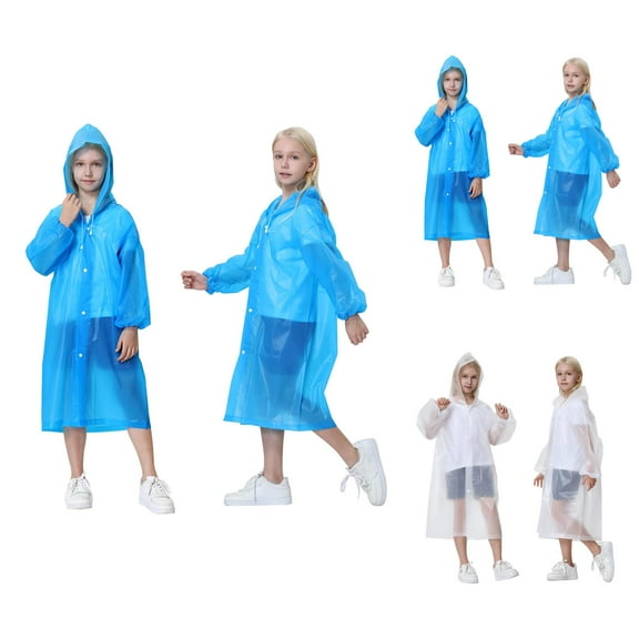 Girl Clothes Girl Jacket Reusable Raincoats 2 Pack EVA Rain Ponchos For Adults Kids Rain Coats With Hood For Girl Boy