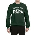 thumbnail image 2 of Wild Bobby My Favorite People Call Me PAPA Father's Day Unisex Crewneck Graphic Sweatshirt, Forest Green, 3X-Large, 2 of 5