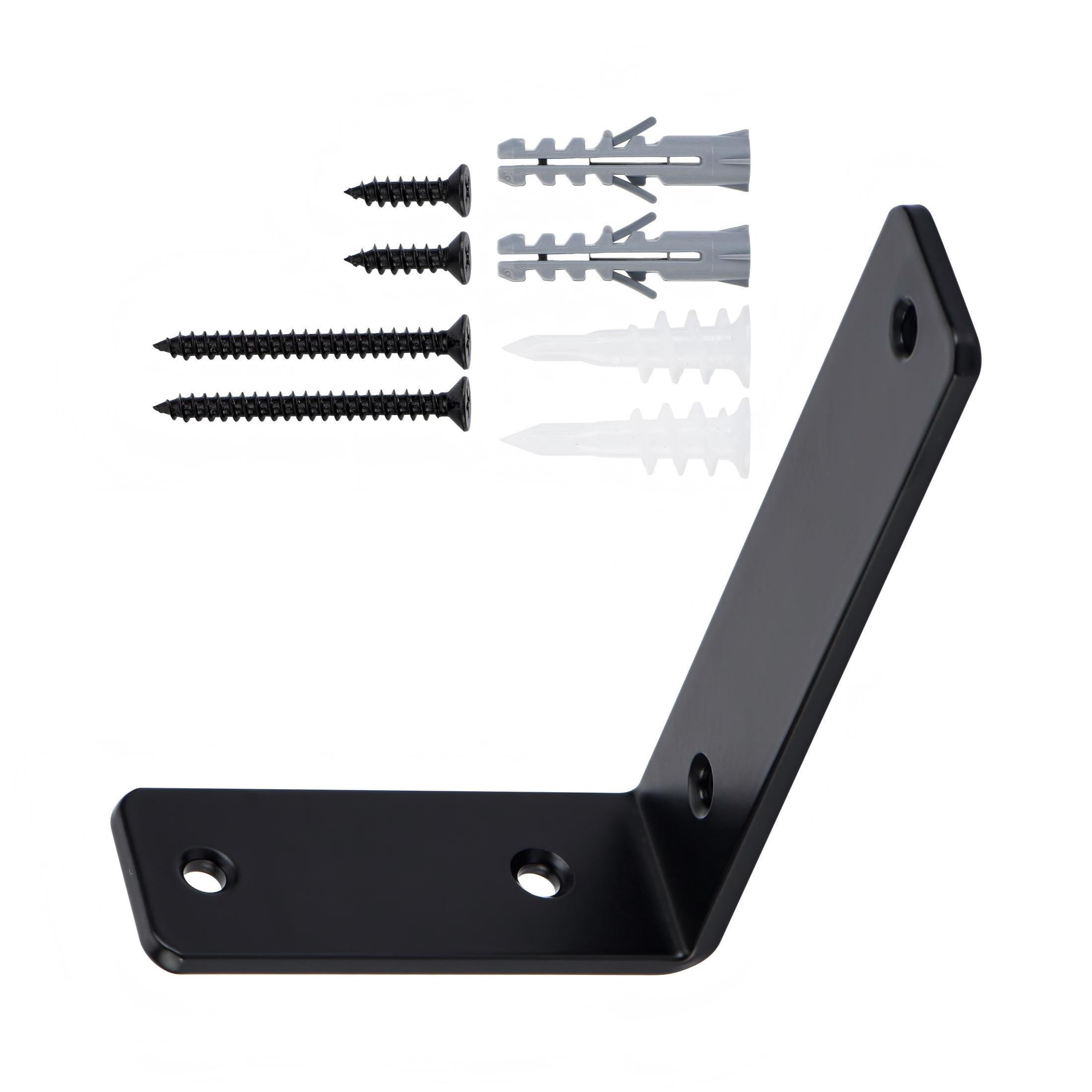 HT 6" x 4" Black L Shelf Bracket with Sturdy Support