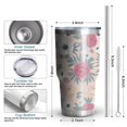 thumbnail image 3 of 30oz Pioneer Flower Floral Print Pattern Tumbler, Double Wall Vacuum Insulated Cup, BPA-Free Leak Proof Lid & Reusable Straws, Hot 12h, Cold 34h, 3 of 6