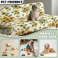 thumbnail image 6 of Xoenoiee Sunflower Bee Print Stretch Armless Folding Sofa Slipcover Elastic One Piece Spandex T Cushion Futon Bed Covers Decorative Dust Proof Furniture Protector, 6 of 7