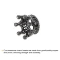 thumbnail image 3 of Crown Charm Spacer Beads, 16Pack 11x7mm Zircon Pave Rhinestone Beads for Bracelet Jewelry Making (Metallic Black), 3 of 6