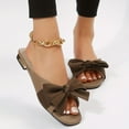 thumbnail image 6 of Women's Summer Sandals with Bowknot: Comfy, Lightweight, Square Toe Strappy Flats, Easy Slip-on Design, 6 of 12