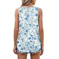 thumbnail image 5 of Fartey Beach Tank Tops for Women Boho Floral Print Sleeveless Shirt Loose Casual Summer Scoop Neck Camis Top Lightweight Flowy Vacation Tanks Multicolor L, 5 of 7