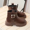 thumbnail image 6 of Viluyesy Boots for Girls Arch Support Soild Color Soft Sole Casual Fashion Ankle Length Girls Fall and Winter Shoes Brown US 10, 6 of 7