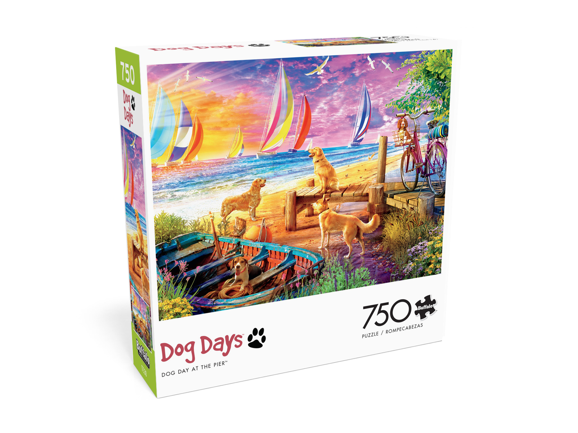 Buffalo Games 750-Piece Dog Day At The Pier Interlocking Jigsaw Puzzle