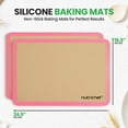 thumbnail image 2 of Nutrichef Silicone Baking Mats - 2 Non-stick Food-Grade Silicone Mats - Perfect for Full Baking Pans 24.4 x 16.5 IN - Oven-safe Up to 480 Degrees F - Suitable for Ovens, Freezers, & Dishwashers -Pink, 2 of 4