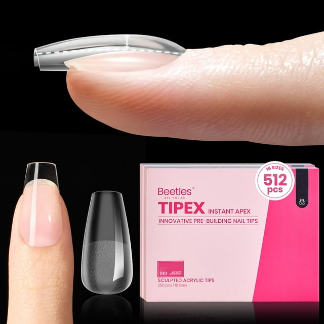 Nail Tips Beetles Tipex Instant Apex Short Ataúd 512 unidades