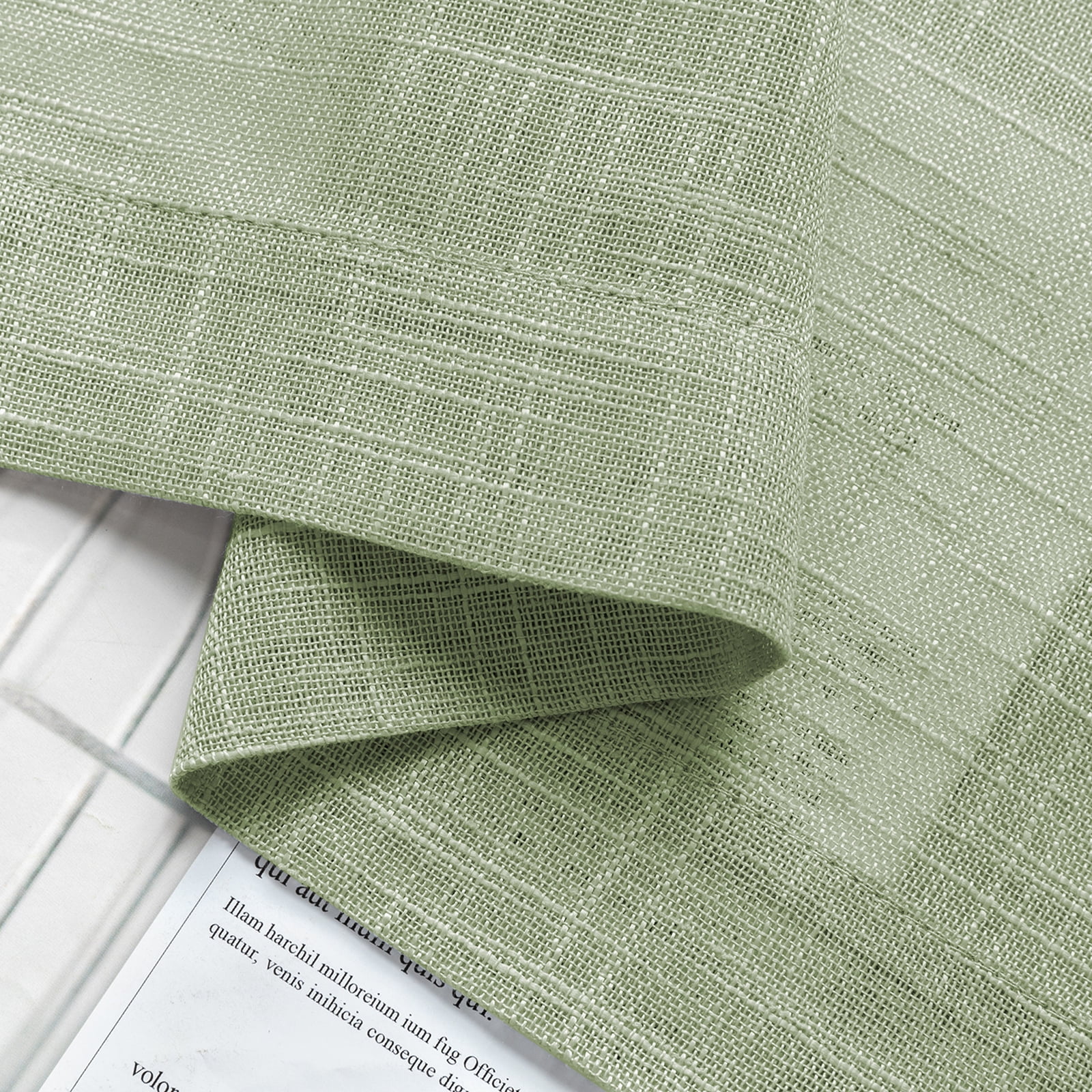 Lapalife 2 Panels Short Sheer Curtains, Rod Pocket Farmhouse Kitchen Curtains Cafe Curtains for Small Windows, Short Sheer Tier Curtains for Kitchen, Cafe, 25"x 25", Sage Green
