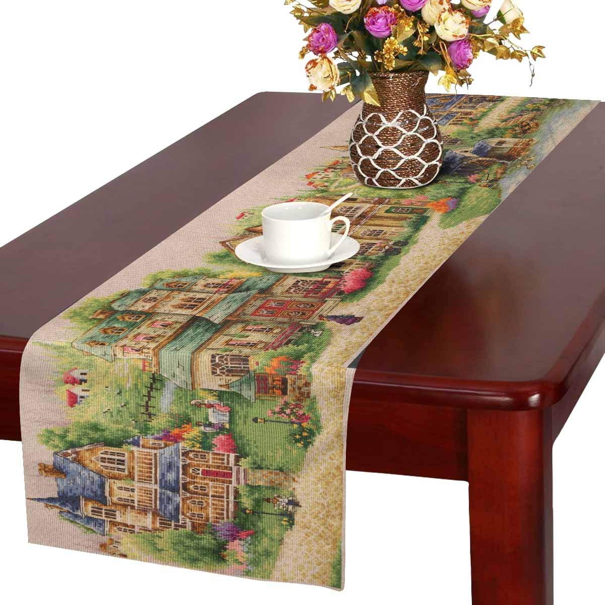 MKHERT Landscapes Table Runner For Wedding Party Decoration Kitchen