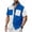 Blue, variant on ZVNAΖH Men's S-3XL Color Block Casual Striped Short Sleeve Collared Button Down Shirt with Dual Pockets