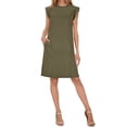 thumbnail image 6 of Zpanxa Versatile Sleeveless Day Dress Women Solid Color Round Neck Pocket Midi Dress with Slit Detail Office Casual Dress, 6 of 6