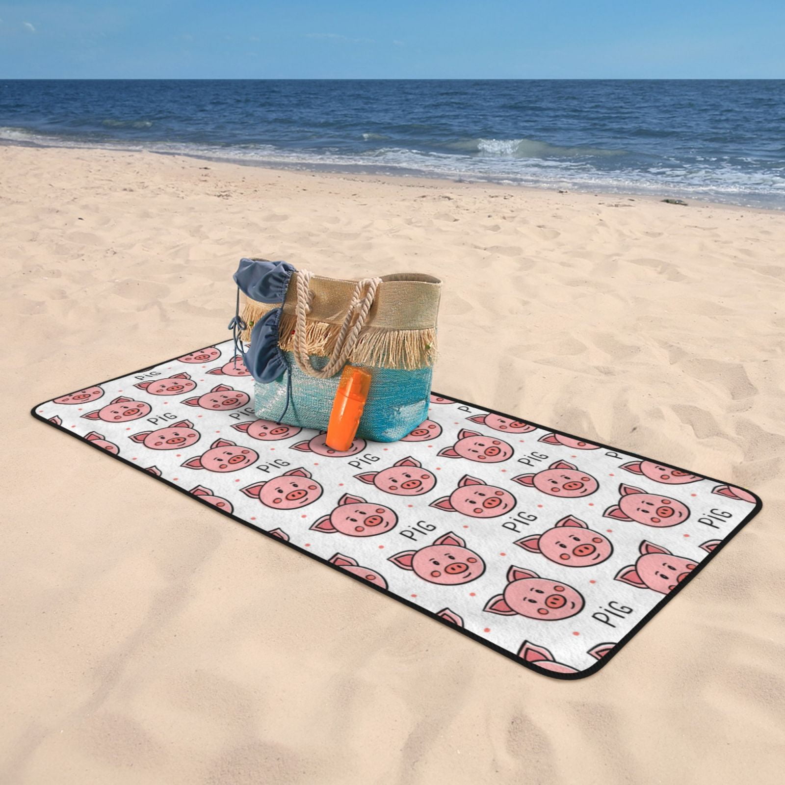 Cotton Bath Towels for Bathroom - Cute Pink Pig Face Microfiber Quick Dry Towels for Body Bath Sheets, Personalized Beach Towel, Soft Shower Towels for Travel Home Beach 27*55in