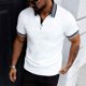 thumbnail image 5 of Ceisia Men's Regular Fit Contrast Trim Jacquard Short Sleeve Turndown Collar Casual Polo Shirt Gifts, 5 of 9