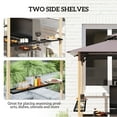 thumbnail image 4 of Outsunny 8' x 5' Grill Gazebo, Double Tiered Outdoor BBQ Gazebo with 2 Side Shelves and 10 Hooks for Patio, Garden, Beach, Backyard, 4 of 9