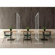 Testrite Instrument 989059 Global Industrial Floor Standing Portable Clear Divider Safety Partition - 5 x 5 ft.