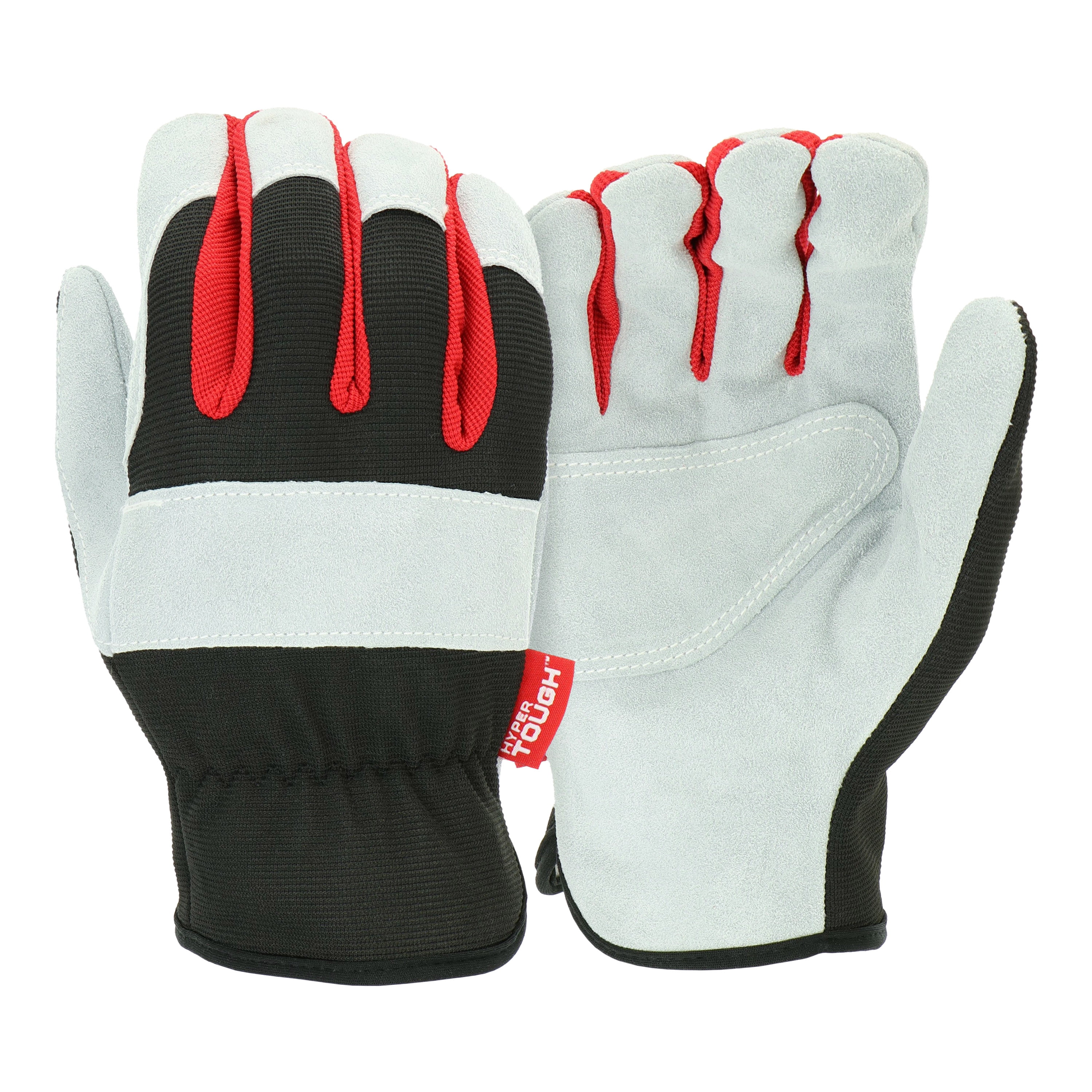 Pair Hyper Tough Grain Leather Men Gloves Elastic Wrist White Large 731919111173