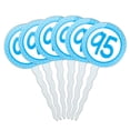 thumbnail image 1 of Birthday Blue Dots 95 Cupcake Picks Toppers - Set of 6, 1 of 1