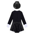 thumbnail image 6 of JanJean Kids Girls Ringmaster Circus Outfit Sequins Bowtie Tutu Dress with Hat Magic Performance Black 14, 6 of 7