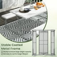 thumbnail image 6 of Topbuy Picnic Table Bench Set for 8 Person Outdoor Camping Table & 2 Benches with Metal Frame All-Weather Tabletop White, 6 of 10