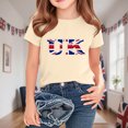 thumbnail image 5 of Chemisier à Manches Courtes à Col Rond Imprimé Drapeau Britannique pour Enfants, Tissu en Polyester, Tenue Décontractée pour l'École, Coupe Douce et Confortable, Haut Estival et Printanier Respirant, Lavable à la Machine, 5 of 5