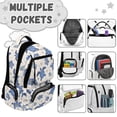 thumbnail image 4 of Yspwyqan Blue Sea Turtle Floral Kids Backpack Set for Boys Girls, 4 Piece with Lunch Box Water Bottle Bag 17 Inch Lightweight Multi-Pocket Bags Fits 15.6 Laptop for Elementary, 4 of 7