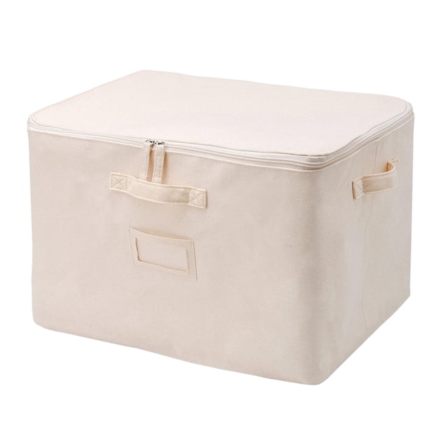 GUOOL Fabric Storage Boxes Organiser Foldable Blanket Storage Bag for Comforter Pillow With Lid C