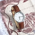 thumbnail image 5 of ANBEER 18mm Flat Thin Elegant Genuine Leather Watch Strap,Quick Release Replacement Watch Band,Brick Red with Black Buckle, 5 of 7