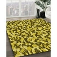 thumbnail image 3 of Ahgly Company Machine Washable Indoor Square Transitional Bright Gold Yellow Area Rugs, 5' Square, 3 of 7