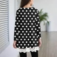 thumbnail image 4 of aohooy Shirts Kids Girls Polka Dot Long Sleeve Crewneck Tunic Lace Trim Hem Trendy Blouses Cute Fall Pullover Loose Soft Tops Black,8-9Years, 4 of 6