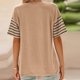 thumbnail image 5 of mfyjkho Tops Casuales Para Mujer, Camiseta Informal De Punto A Rayas Con Capucha Y Cuello Redondo Extragrande Para Mujer Tops Para Salir Para Mujer S, 5 of 6