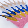 thumbnail image 4 of 12pcs Crown Shaped Party Accessories Party Hat Hair Accessories for Party Celebration with 5M Rope (Golden, Prince Pattern + Pattern), 4 of 6