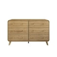 thumbnail image 6 of Castle Place Mid-Century 6 Drawer Wooden Dresser, Light Oak, 6 of 7