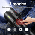 thumbnail image 3 of 2026 New Most Powerful Led Flashlights, Large Flashlight Rechargeable Flashlights High Lumen, Ultra Bright Camping Emergency Flashlight, Adventure Gear, 3 of 7